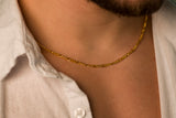 spaced link chain close-up with white shirt