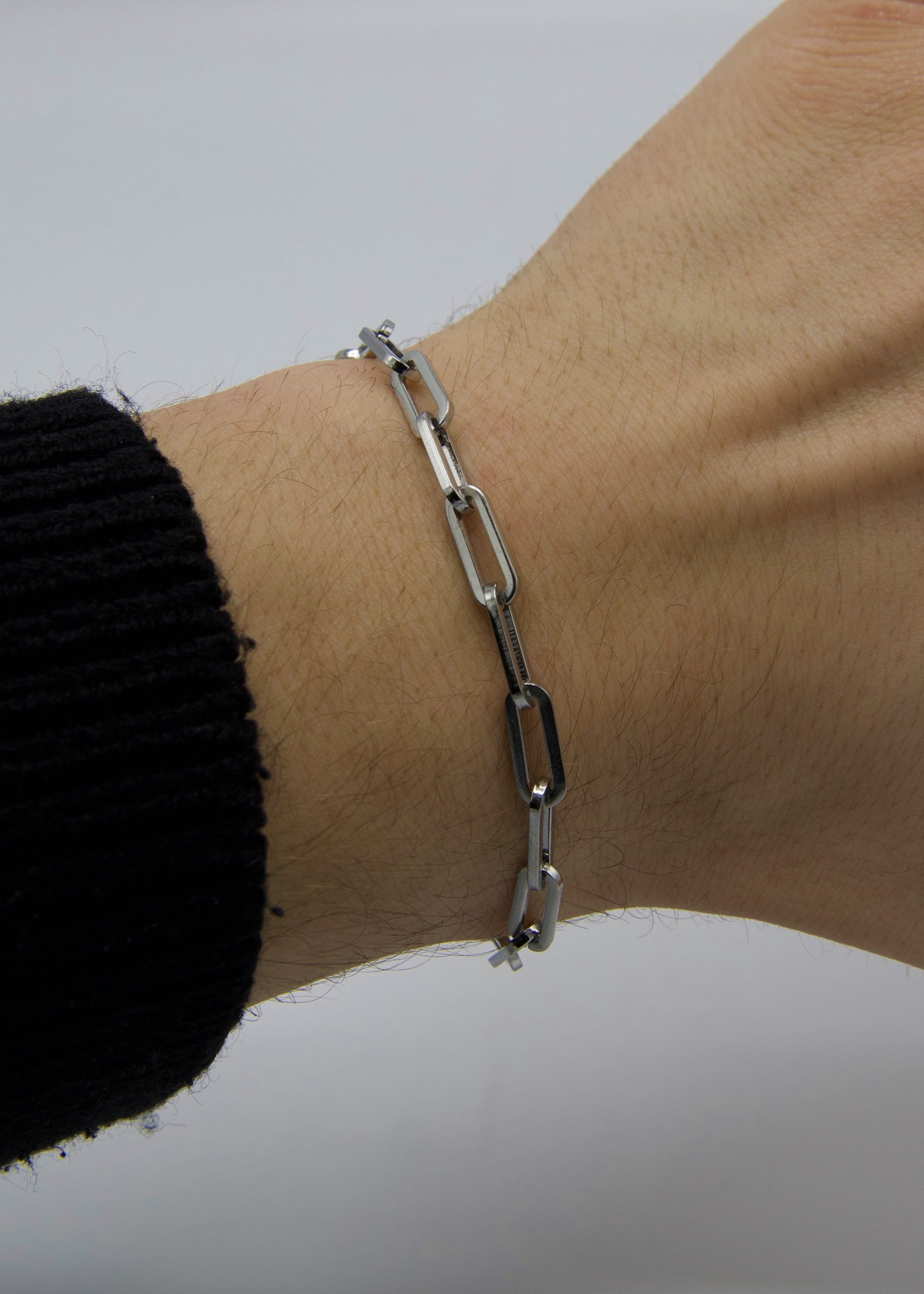 Silver Long Link Bracelet