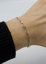 Silver Oval Belcher Bracelet