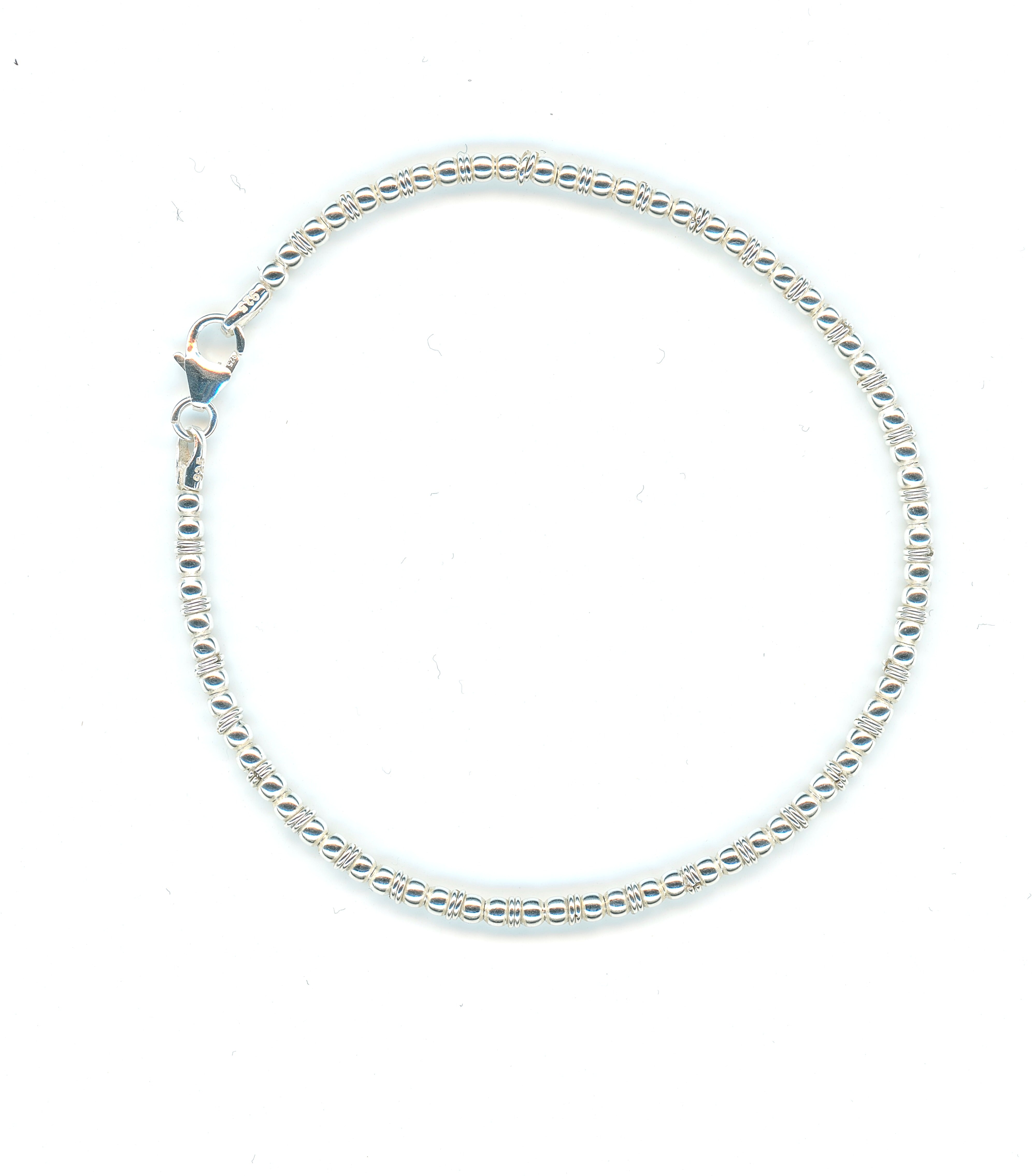 925 Silver Bead Plate Bracelet