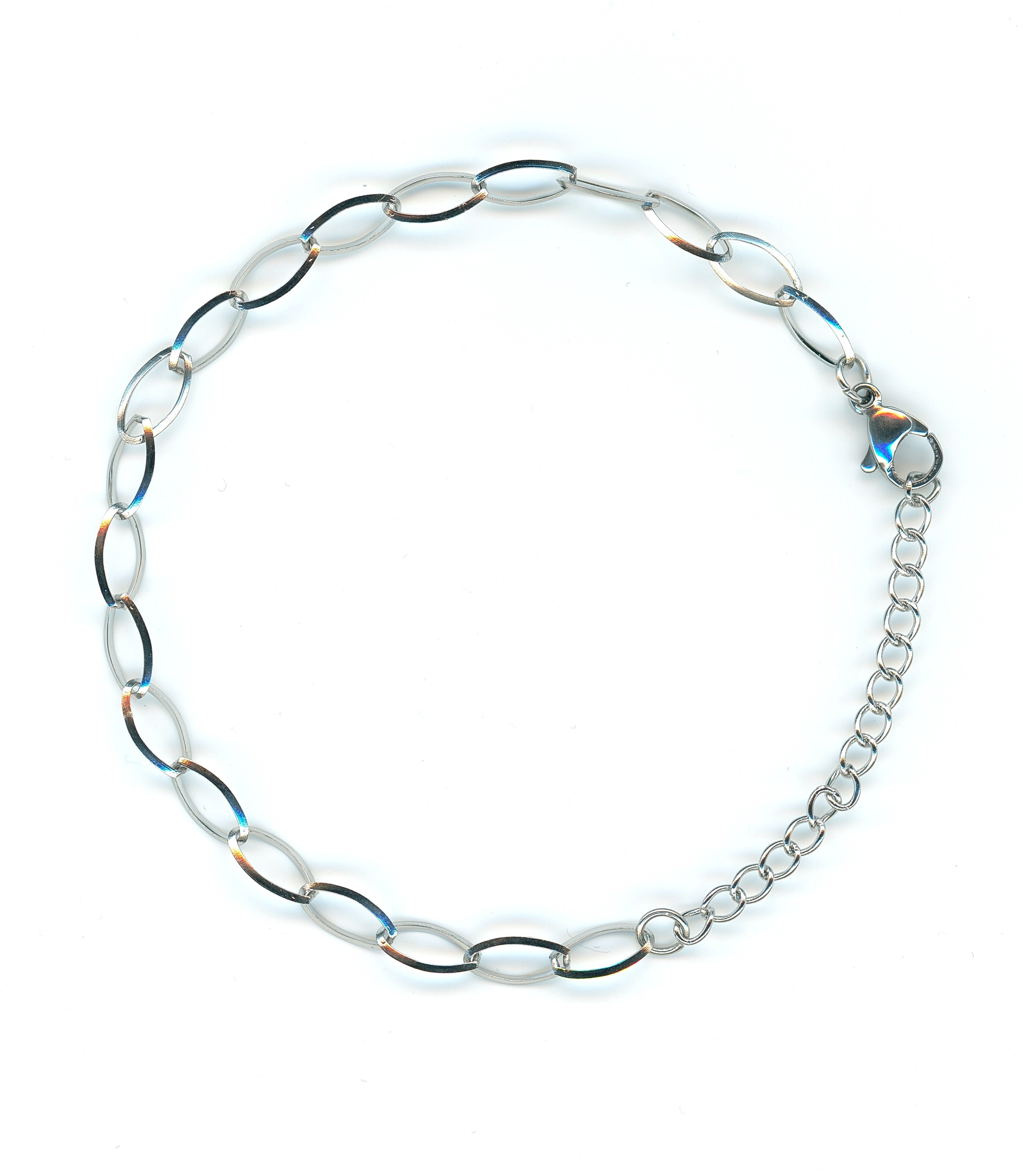 Silver Oval Belcher Bracelet