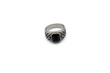 black gemstone ring frontside